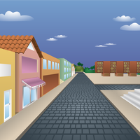 Digitally Rendered Town vector file