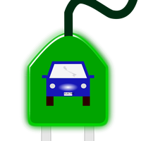Electric Car on Plug vector clipart