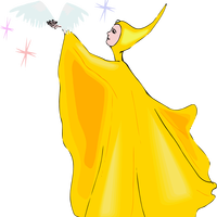 Fairy in Golden Robe vector Clipart