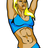 Female Professional Wrestler Vector Clipart