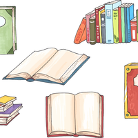 Hand Drawn Books Vector Clipart