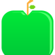 Flat Green Apple Vector Clipart