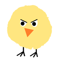 Fluffy Yellow Chicken Vector Clipart