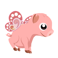 Flying Piglet Vector Clipart