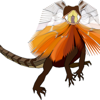 Frilled Neck Lizard Dragon Vector Clipart