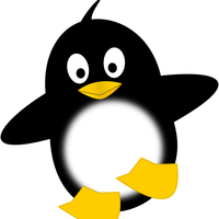 Funny little penguin vector clipart