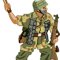 German Fallschirmjager of WW2 vector art