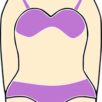 Girl in Purple Bathing Suit Vector Clipart