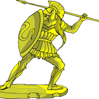 Golden Hoplite Warrior vector clipart