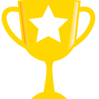 Golden Trophy with white Star vector file