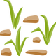 Grass and Rocks Vector clipart