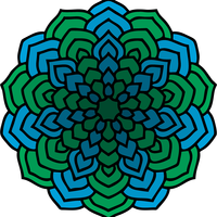 Green and Blue Mandala vector clipart