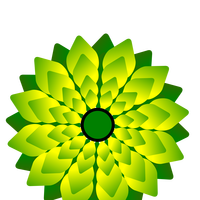 Green Digital Flower Vector Art