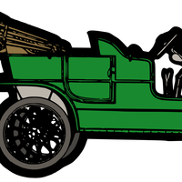 Green Ford Model T Vector Clipart