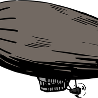 Grey Zeppelin Blimp Vector Clipart