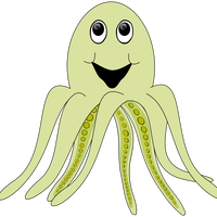 Happy Green Octopus vector clipart