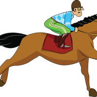 Horse with Jockey Vector Art