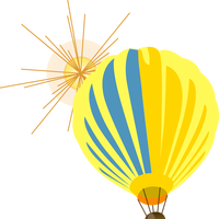 Hot Air Balloon Yellow Vector Clipart