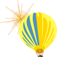 Hot Air Balloon Yellow Vector Clipart