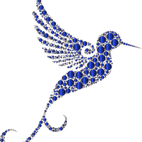 Hummingbird with Blue Prismatic circles vector files