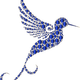 Hummingbird with Blue Prismatic circles vector files