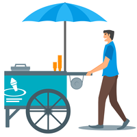 Ice cream stand vector clipart
