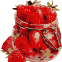 Jar Overflowing with Strawberry vector clipart