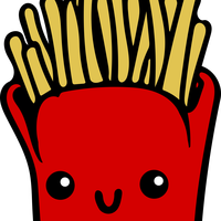 Kawaii Fries Vector Clipart