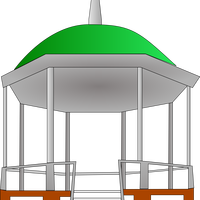 Kiosk with green top vector clipart