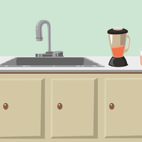 Kitchen Table with Blender Vector Clipart