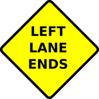 Left Lane Ends Vector Graphics