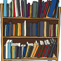 Library Book Cart Vector Graphic