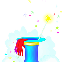 Magic Hat and Wand vector clipart