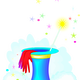 Magic Hat and Wand vector clipart