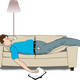 Man Sleeping on couch vector clipart