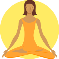 Meditating Buddhist Women Vector Clipart