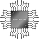 Microchip with wirings vector clipart