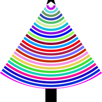 Multi-colored Christmas tree with star on top vector clipart