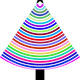 Multi-colored Christmas tree with star on top vector clipart