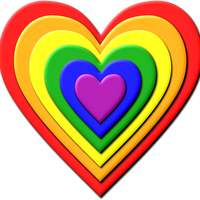 Multi Layered Rainbow Heart Vector Clipart