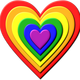 Multi Layered Rainbow Heart Vector Clipart