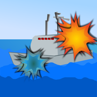 Naval Battle with explosions vector file