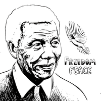 Nelson Mandela Portrait Sketch Vector Clipart