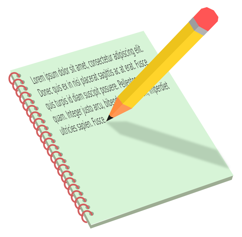 notebook and pencil clip art