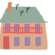 Old Brown house with beige roof vector clipart