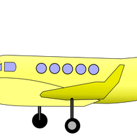 Old Yellow Plane Vector Clipart