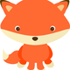 Orange Fox Vector Clipart