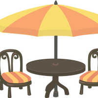 Outdoor Cafe Seating Vector Clipart