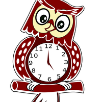 Owl Clock Vector Clipart