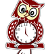 Owl Clock Vector Clipart